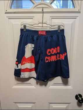 Coca Cola Navy Blue 'Cold Chillin'' Athletic Shorts